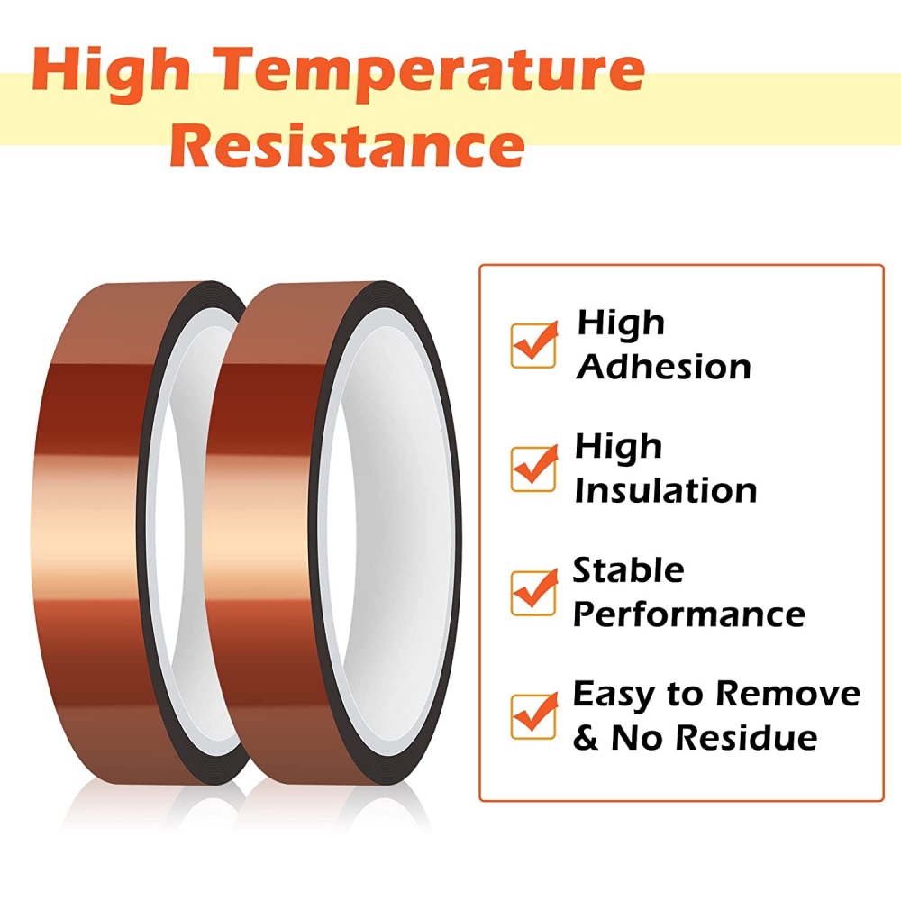 2 Rolls Heat Tape, 10mm X 33m 108ft Heat Resistant Tape, Heat