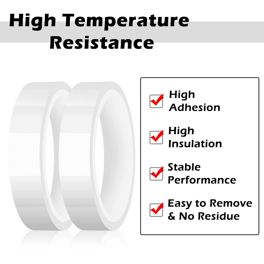 2 Rolls Heat Tape, 10mm X 33m 108ft Heat Resistant Tape, Heat Transfer  Tape, Heat Tape For Sublimation, Thermal Tape - Tape - AliExpress