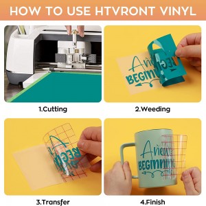 HTV Heat Transfer Vinyl Bundle – 12″ x 12″ Heat Transfer Vinyl for DIY Fabrics T-Shirts