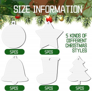 Christmas Sublimation Blanks Pendants MDF Christmas Ornaments Suppliers