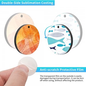 MDF Sublimation Earring Blanks with Earring Hooks Jump Rings