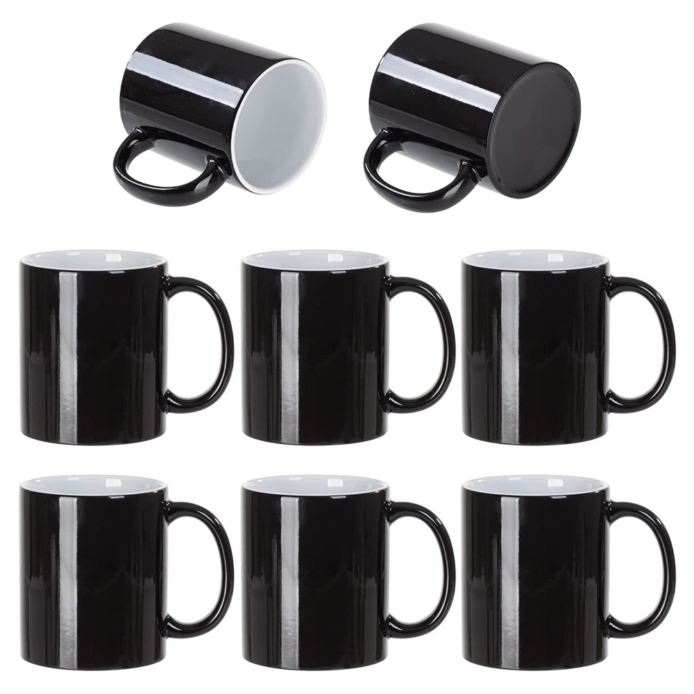 11 oz Color Changing Magic Mugs Glossy Black Coffee Mugs Ceramic Photo Cups Bulk Featured Image