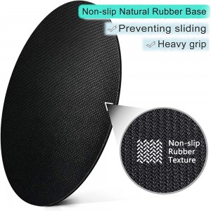 Textured Mouse Mat Waterproof Non-Slip Rubber Base Round Mousepad with Stitched Edge Premium