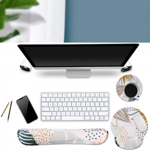 Ergonomic Mouse Pad with Non-Slip Base for Computer Laptop Home Office + Coasters