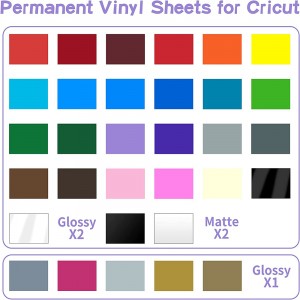 PU Self Adhesive Vinyl Sheets for Cricut, Permanent Outdoor Vinyl for Party Decoration