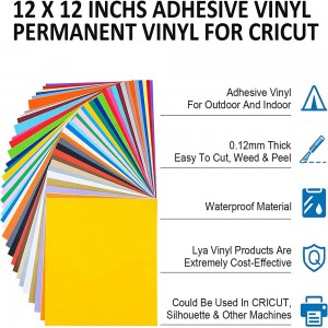 PU Self Adhesive Vinyl Sheets for Cricut, Permanent Outdoor Vinyl for Party Decoration