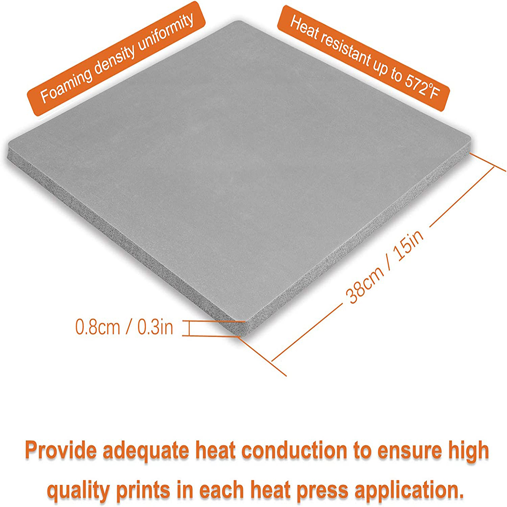 12 x 15inch Silicone Heat Press Pad Mat,0.33inch Thickest Heat Resistant  Silicone Mat for Heat Transfer Machine Replacement Foam Pad Sheet