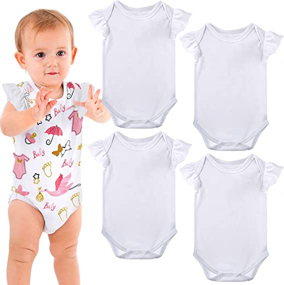 Sublimation Baby Blank Bodysuits White Short Sleeve Bodysuits for Baby Featured Image