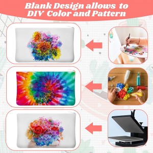 Sublimation Blank Canvas Makeup Bags Bulk Blank DIY Heat Transfer Cosmetic Makeup Bags with Zipper