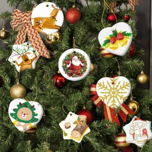 Sublimation Ceramic Ornament for Crafting DIY Personalized Christmas Home Decor
