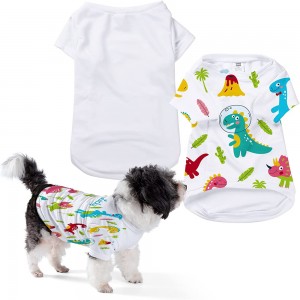 Sublimation Dog Shirt Blanks White Polyester Heat Transfer Lightweight Puppy Vest Cool Breathable Dog Pet Clothes