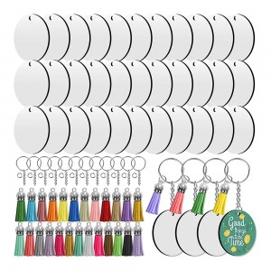 Sublimation Key-chains Blanks Set with Round Sublimation Blanks