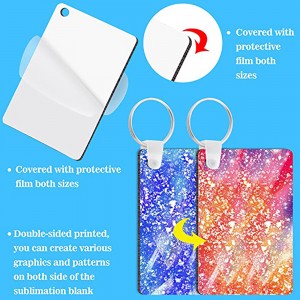 Sublimation Keychain Blanks Set with Rectangle Sublimation Blanks