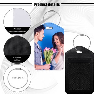 Sublimation Luggage Tags Blanks with Stainless Steel Ring White Blank Travel Tags