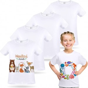 Toddler Blank Sublimation T-Shirt Modal Crew Neck Short Sleeve T-Shirt for Kids