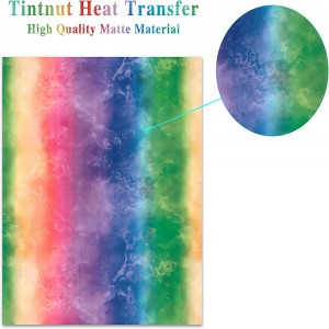 Watercolor Heat Transfer Vinyl Iron-on Sheet – 10 x 12 inch HTV Vinyl for T-Shirt, Fabric, Clouds Multicolored HTV Bundle