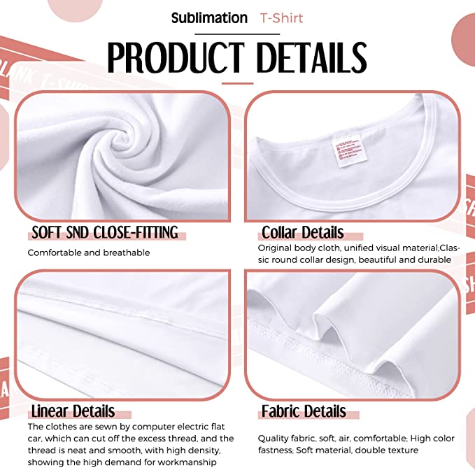 Wholesale Women Sublimation Blank T-Shirt Basic White Polyester