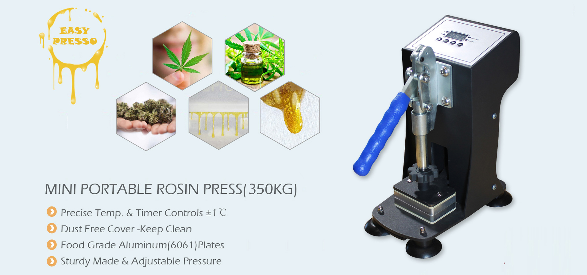 Mini Rosin-tech Joto Press (Model#HP230C-2X)Mwongozo wa Mtumiaji