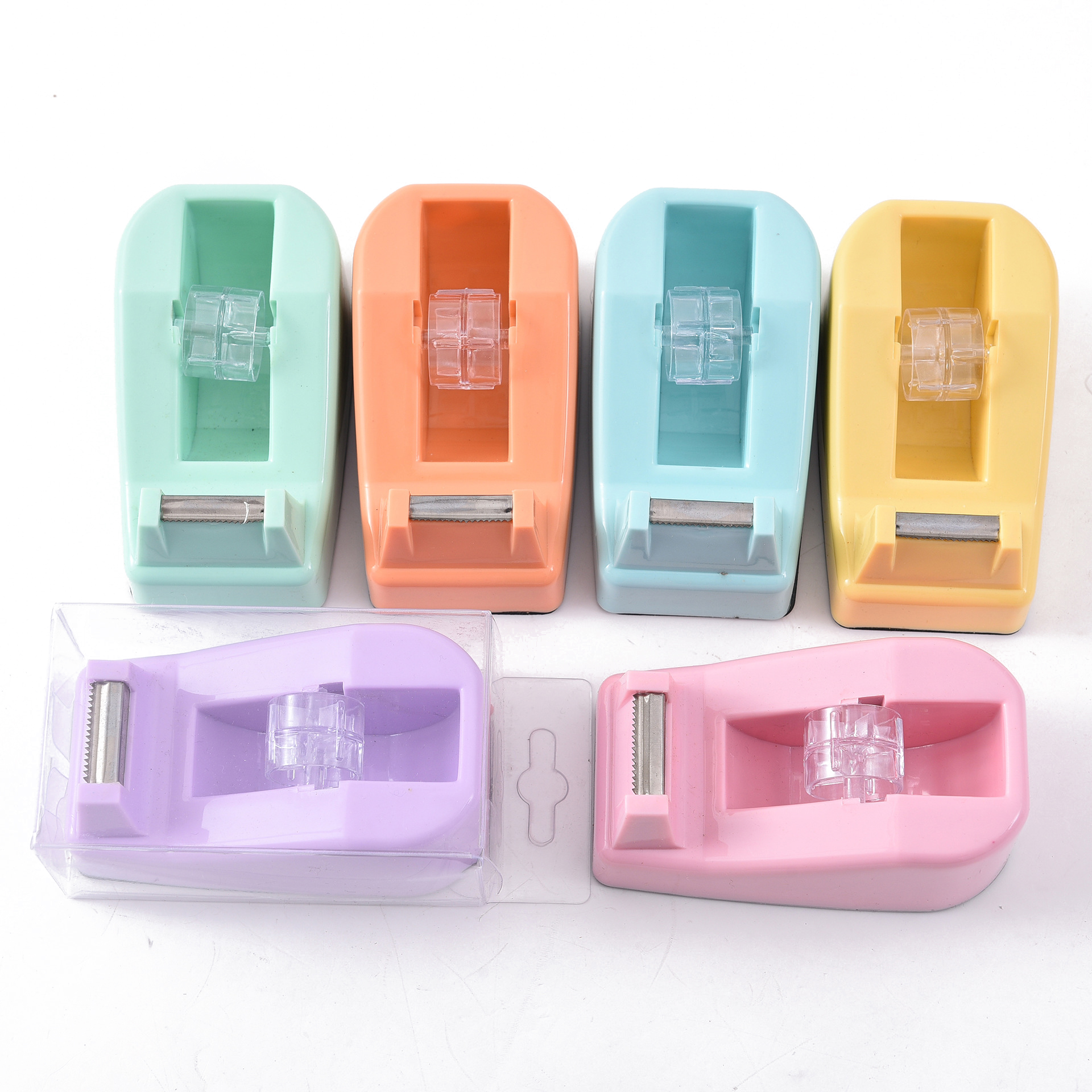 Wholesale Plastic Desktop Personal Use Cute Heat Transfer Tape Cutter Dispenser With Tape Cutter Featured Image