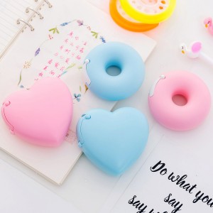 Hot Sale 25mm Plastic Candy Color Sweet Heart Donut Heat Tape Dispenser With Tape Cutter