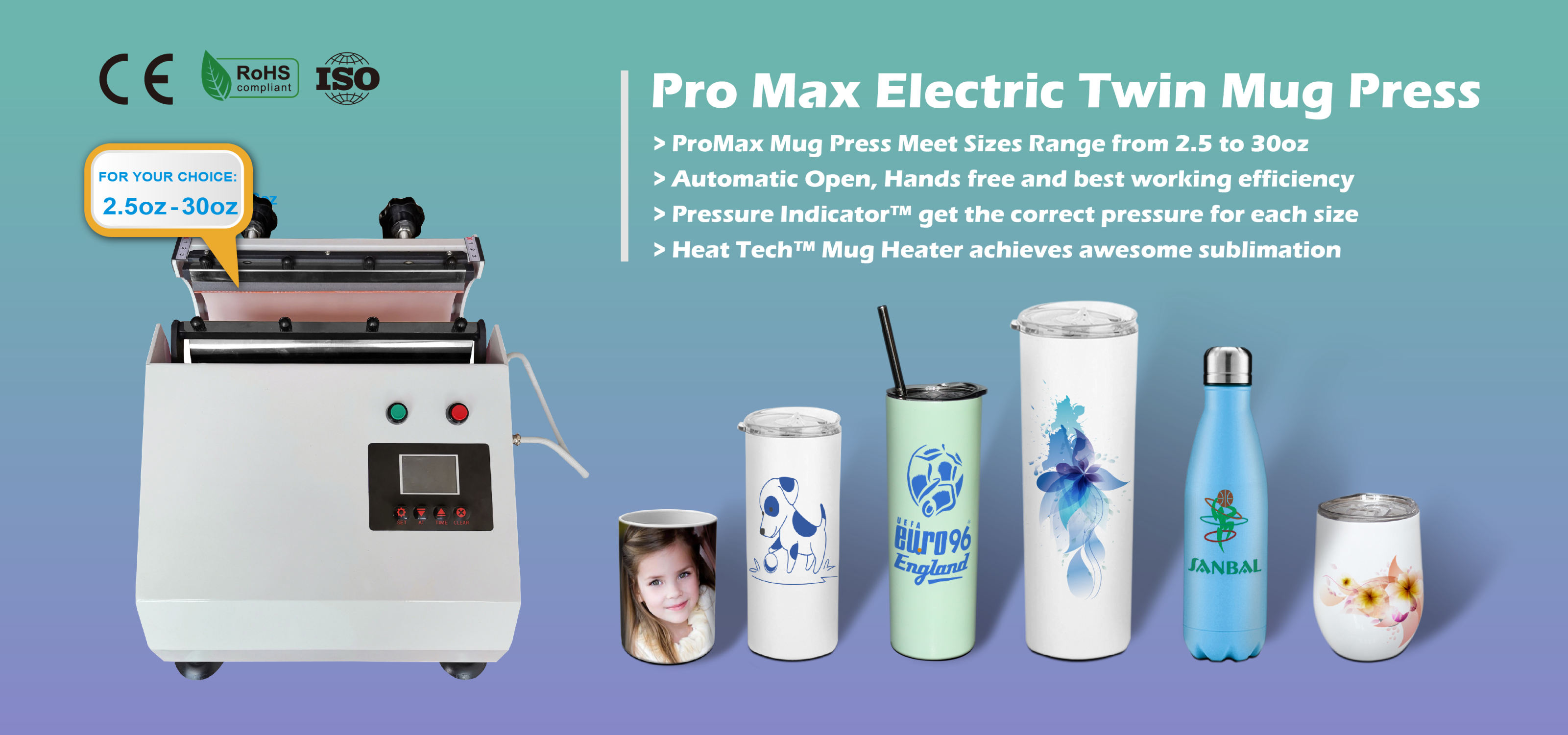 Ultra Electric Tumbler Heat Press Machine for Sublimation Skinny Tumblers