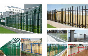 Galvanized garden spiked fence wrought iron picket fence