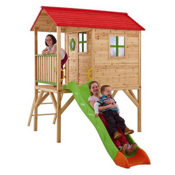 C005 Wooden Playhouse With Slide Kids Toy Playground Featured Image