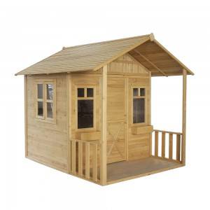 C437 Wooden Playhouse For Children With Balcony