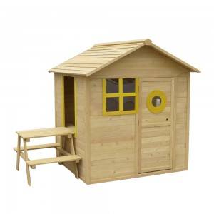 C226 Kids Wooden Playhouse With Table And Bench