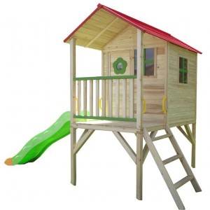 C005 Wooden Playhouse With Slide Kids Toy Playground