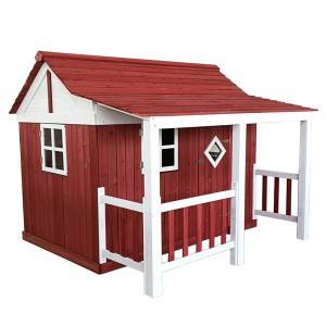 C086 Wooden Cubby Playhouse with Balcony