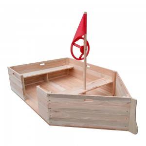 Factory directly Solid Wood Table Folding - 20112 children Eucalyptus sandpit with steering wheel and flag – GHS