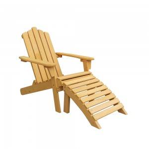 Cadeira Adirondack de madeira totalmente desmontada ao ar livre T126