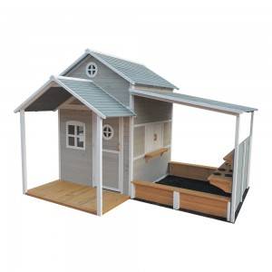C337 Holz-Kinderspielhaus im Freien zum Verkauf mit Sandkasten-Küche