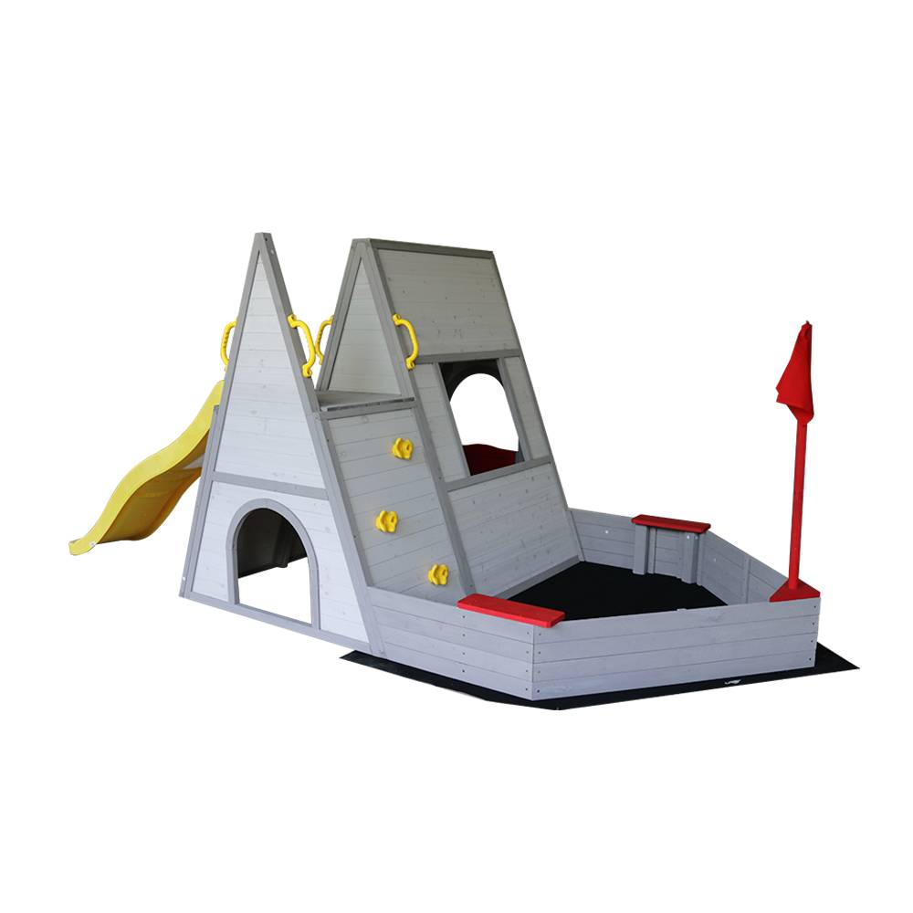 boat sandpit and climbing playset