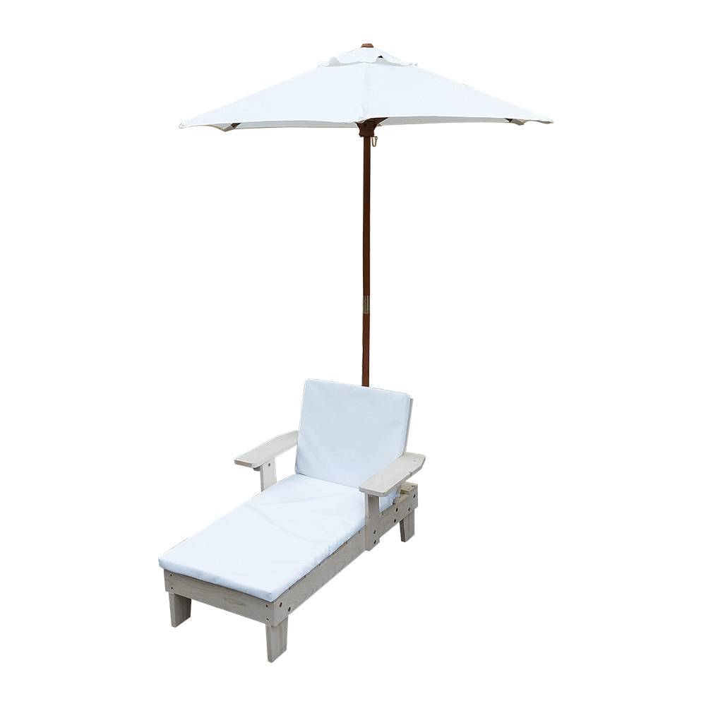 C502 Wood Outdoor Children Longe Chair With  Parasol Featured Image