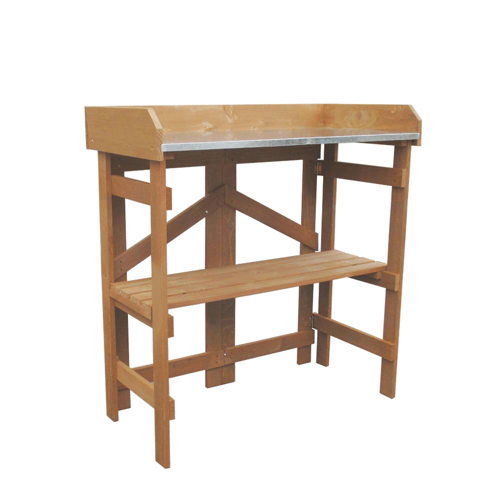G421 Wood Folding Planting Table With Zinc Surface Featured Image