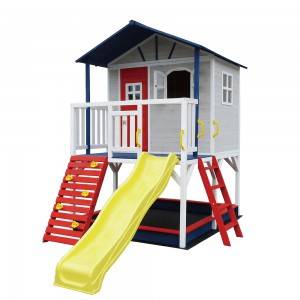 C102 Luxurious Wooden Children Playground  with Slide and Sandpit