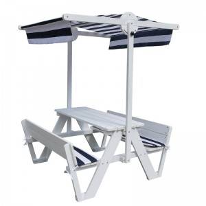 C402 Kids Children Garden Picnic Table Banch Set Table Outdoor with Canopy