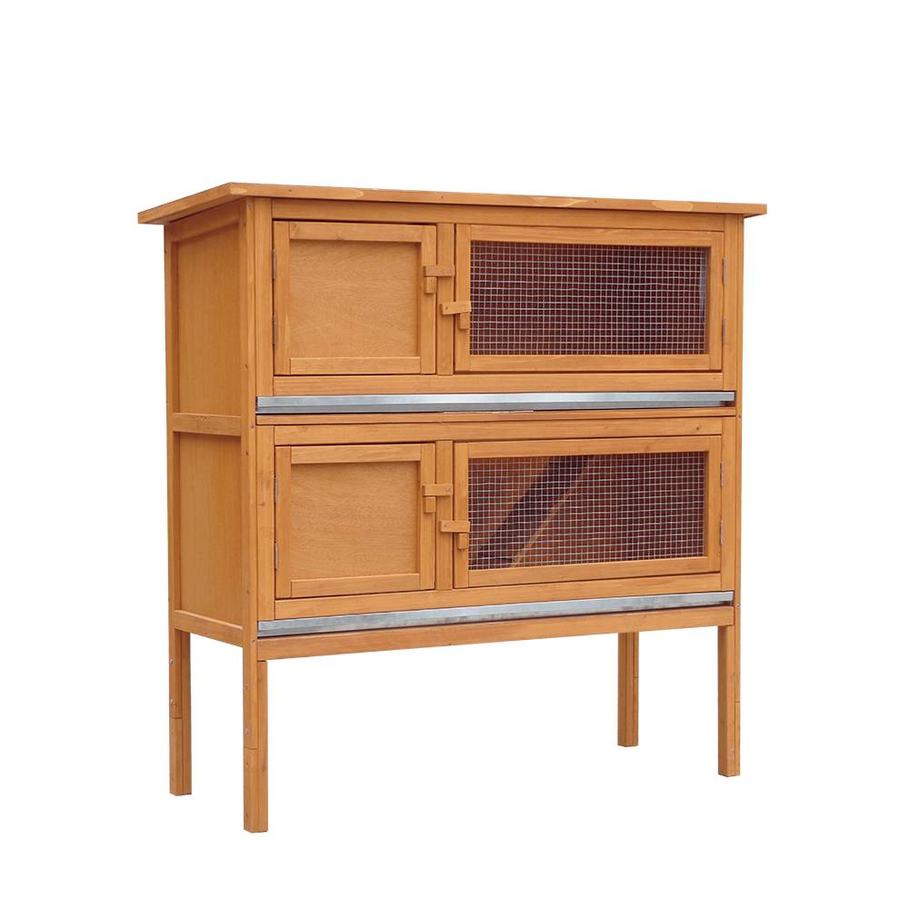 18 Years Factory Oriental Plant Stand - Wood Rabbit Hutch With Two Floors And Raisede Legs – GHS