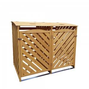 G089 Wood Double Garbage Box With Large Space