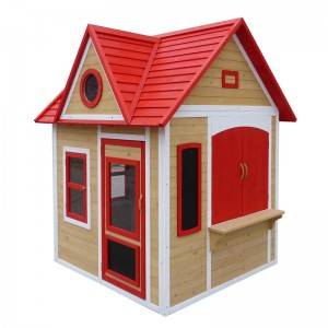 C305 Wood Home Play House የእንጨት መጫወቻ ቤት ለልጆች