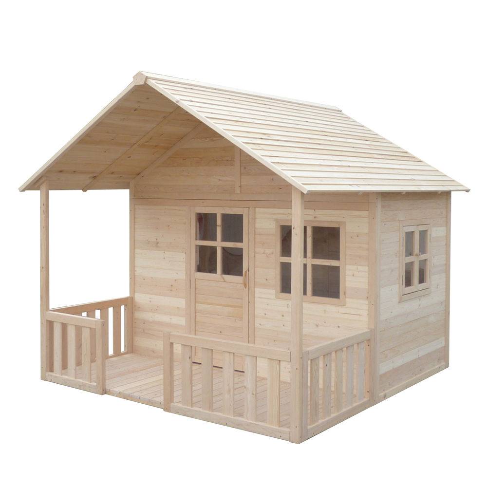C156 Wooden Cubby Playhouse Outdoor For Children With Balcony Featured Image