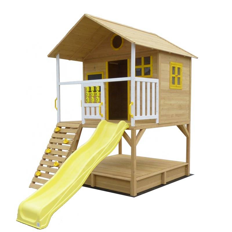 PE84 wooden kids playhouse with slide Featured Image