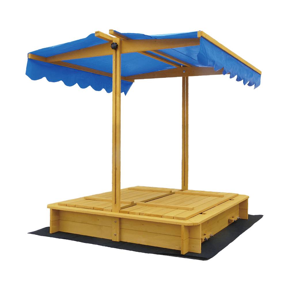 wooden sandpit with cover