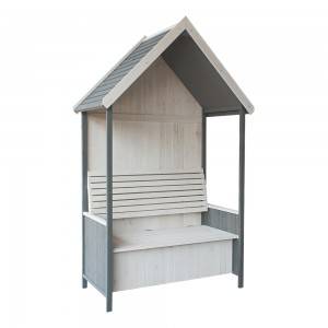 G302 Wooden Storage Cabinet With Apex Roof And Chair