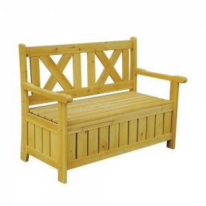 Banco para cadeira de armazenamento de madeira para pátio de jardim T224