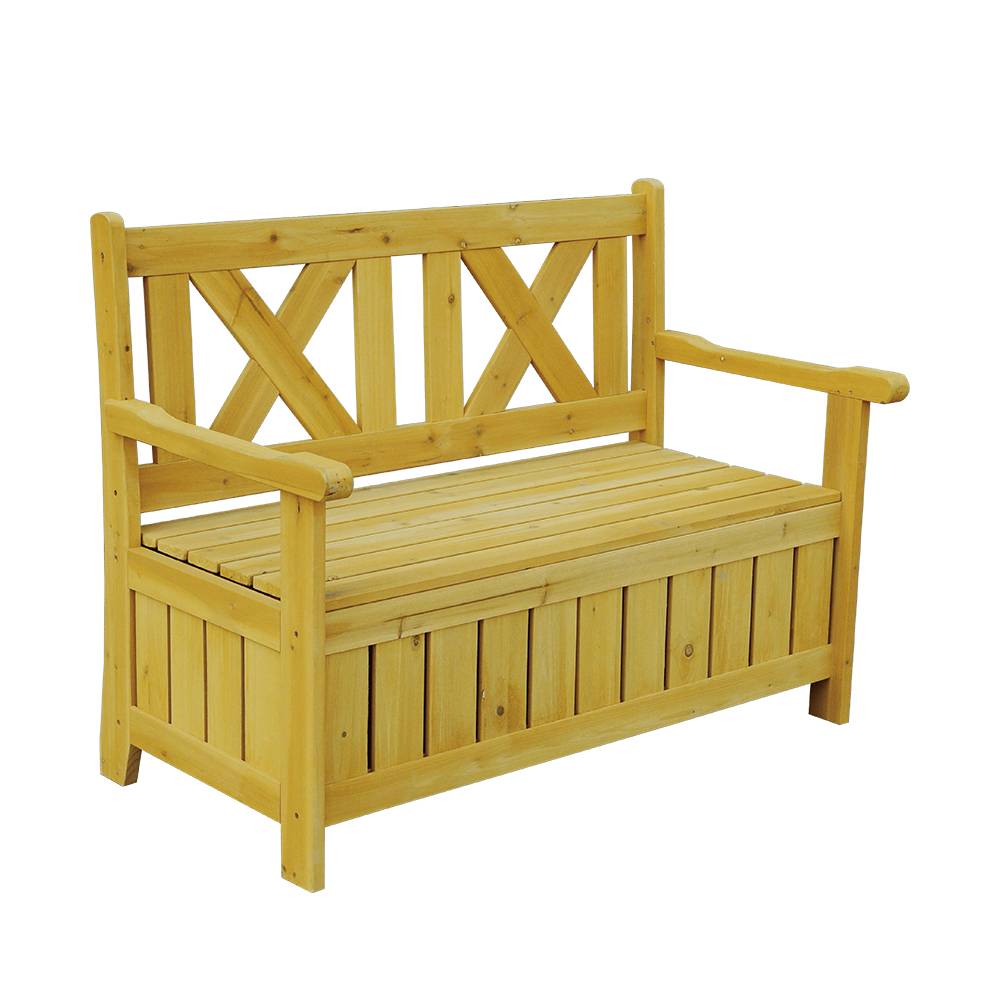 T224 Garden Patio Wooden Storage Chair Bench Featured Image