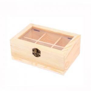 Wooden Tea Gift Box With Glass Top