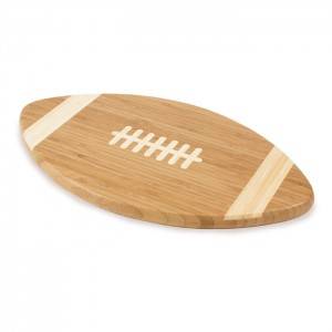 Football Shaped Bamboo Cutting Board Party Platter And Serving Tray